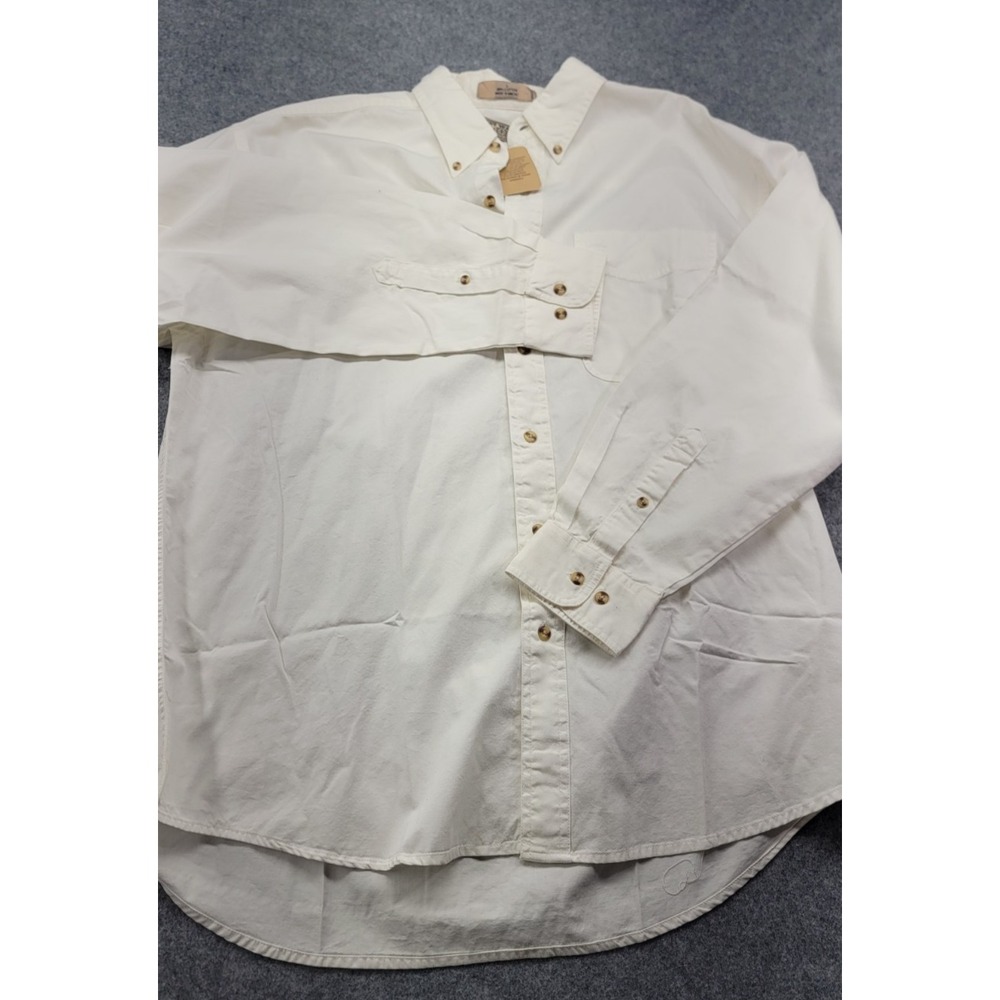 Most Wanted Made on Earth by Humans Mens Button Down Shirt Cream Beige L